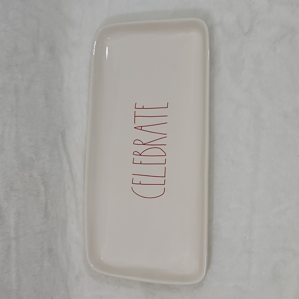 Rae Dunn Celebrate Tray 14½" x 7"